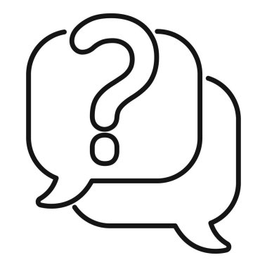 Konuşma balonunda soru işareti olan minimalist bir satır sanatı simgesi