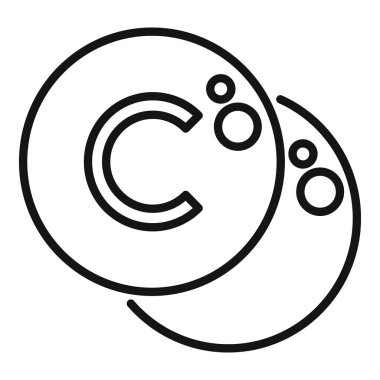 Basit bir siyah beyaz çizgi sanat tarzında yin yang sembolünün vektör çizimi