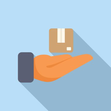 Modaya uygun bir elin vektör çizimi. Mavi arka plan üzerinde minimalist gölge etkisi olan bir kredi kartı sunumu.