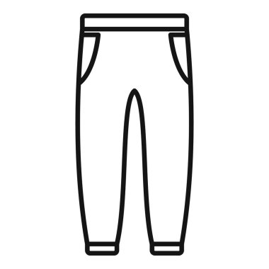 Çeşitli tasarım projeleri için uygun temel pantolon simgesinin siyah beyaz çizgisi sanatı