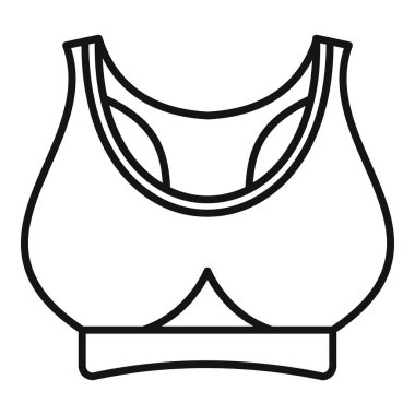 Çeşitli tasarım amaçları için uygun bir spor sütyeninin siyah beyaz çizgisi sanatı