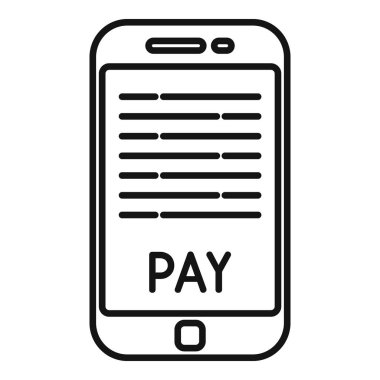 Akıllı telefon ve çevrimiçi bankacılık uygulamalarında parasız işlemler için güvenli fintech teknolojisine sahip modern mobil ödeme konsepti simgesi çizimi