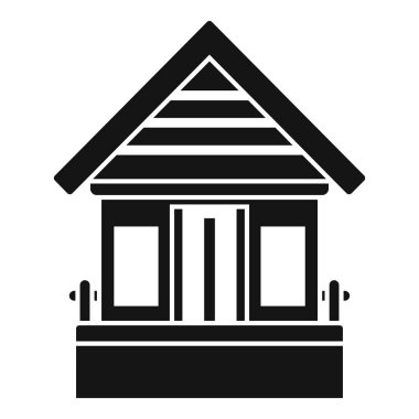 Logolar ve tasarım elemanları için uygun koyu siyah bir siluet içinde bir ev simgesinin vektör grafiği