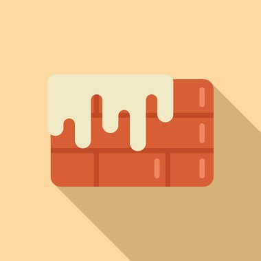 Eriyen beyaz kremalı tuğla bir duvarın düz tasarım vektörü, arka plan veya konsept sanatı için mükemmel.