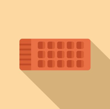 Bej arka planda modern ve şık görünümlü kırmızı tuğlalı bir duvarın basit düz tasarımı