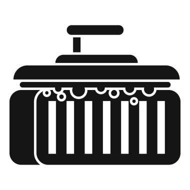 İş ve perakende kavramları için uygun klasik bir manuel kasanın siyah beyaz grafiği