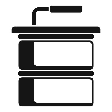 Siyah beyaz çifte boya silindirli ikon. Diy ev yenileme ve vektör çizimi ve grafik tasarımı için. İç duvar boyası ve duvar kağıtları projeleri için basit modern araç