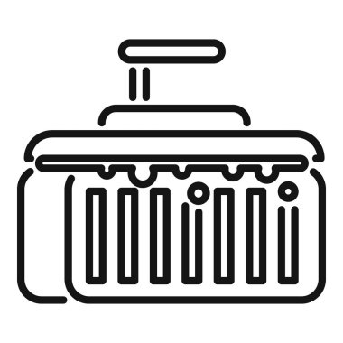 Klasik bir yazar kasanın basitleştirilmiş çizgi çizimi, simgeler ve logolar için ideal