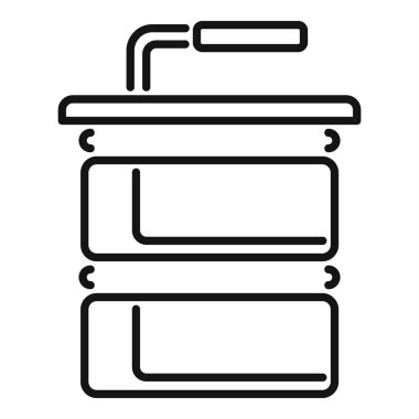 Minimalist çift lavabo kibrinin sanat tarzında vektör çizimi, tuvalet düzeni için mükemmel.