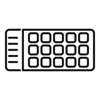 Beyaz arkaplanda izole edilmiş bir klavye simgesinin basit çizgi sanat vektörü çizimi