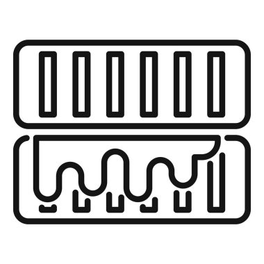 Damlayan boyanın koyu siyah ve beyaz kontrastlı grafiksel simgesi