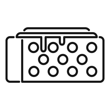 Peynir dilimleyicisinin ana taslak vektör simgesi, mutfak eşyası grafikleri için ideal