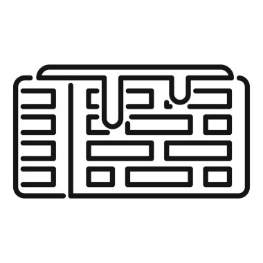 Siyah-beyaz çizgili basit bir labirent simgesi