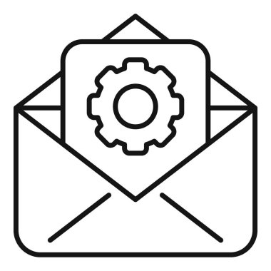 Çarklı açık bir zarf tasviri, teknik yazışmaları sembolize ediyor.