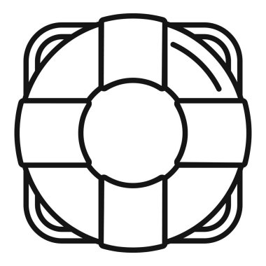 Basit bir sanat tarzında, güvenlik ve deniz teması için uygun bir can simidinin vektör illüstrasyonu