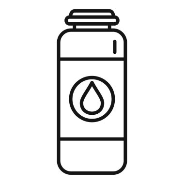 Etiketinde damla sembolü olan bir su şişesinin siyah beyaz çizgili sanat simgesi