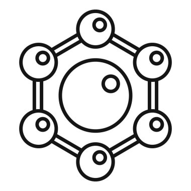 Dairesel teknoloji sembolünün sadeleştirilmiş siyah beyaz vektör grafiği, logolar ve tasarımlar için uygundur.