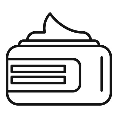 Güzellik ve cilt konseptleri için kozmetik krem küvetin siyah beyaz ana hatları