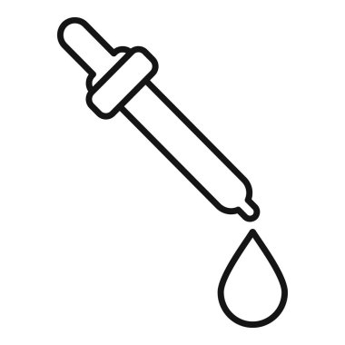 Tek damla damlatan siyah beyaz çizgi sanatı, tıbbi veya bilimsel kavramlar için idealdir.