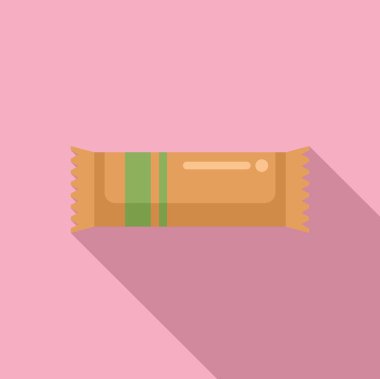 Şekere sarılmış düz tasarım vektörü, yemek ve şekerleme temaları için ideal