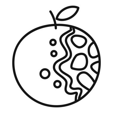 Bir elma ve ayı birleştiren siyah ve beyaz vektör grafikleri yaratıcılığı ve gerçeküstü doğayı temsil ediyor.