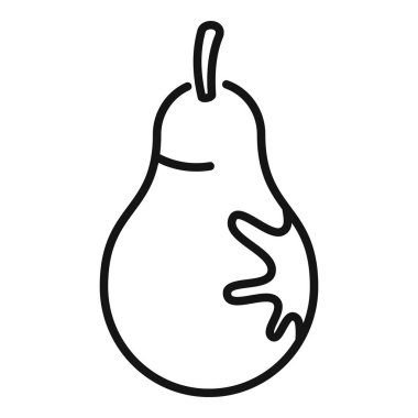 Siyah beyaz bir armut çizimi, basit ve zarif tasarımlar için mükemmel.