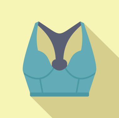 Minimalist düz tasarım bej arka planda şık bir spor sütyeninin çizimi