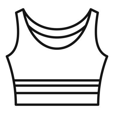 Basit siyah-beyaz çizgili spor sutyen tasviri, moda ikonları için mükemmel.