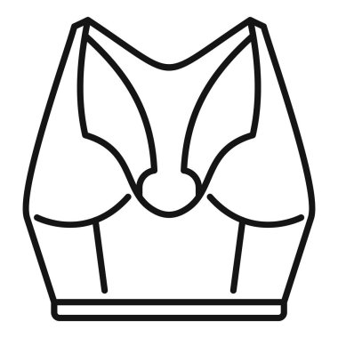 Bir kadın spor sütyeninin siyah ve beyaz vektör taslağı, fitnesle ilgili tasarımlar için uygundur.