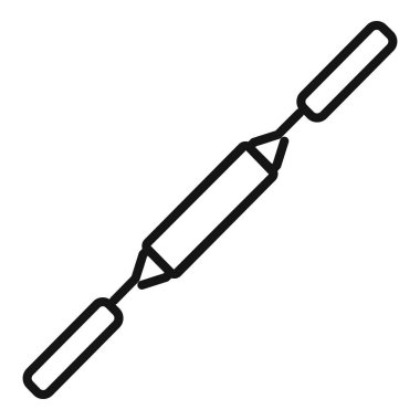 Bir merdanenin basitleştirilmiş siyah çizgi çizimi, mutfak temaları için ideal