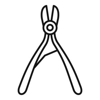 Bir çift kerpeten siyah beyaz çizgi sanatı, çeşitli tasarım kullanımları için uygundur