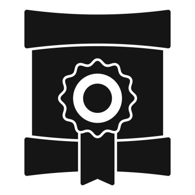 Siyah bir ödül rozetinin vektör illüstrasyonu, simge kullanımı veya tasarım ögeleri için mükemmel