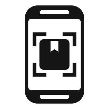 Merkezi odak karesi olan bir akıllı telefonun vektör çizimi, kamera veya fotoğraf uygulamaları için idealdir