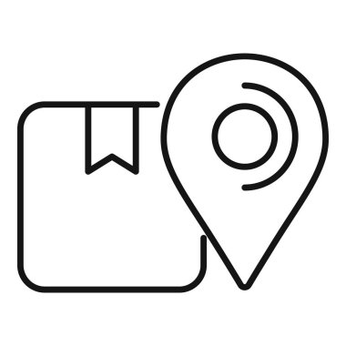 Kaydedilmiş yerleri temsil eden, konum broşlu bir kitabın siyah beyaz çizgi sanatı