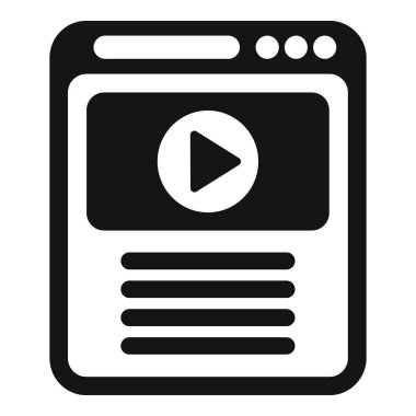 Bir video oynatma düğmesi görüntüleyen web tarayıcı penceresinin sadeleştirilmiş illüstrasyonu