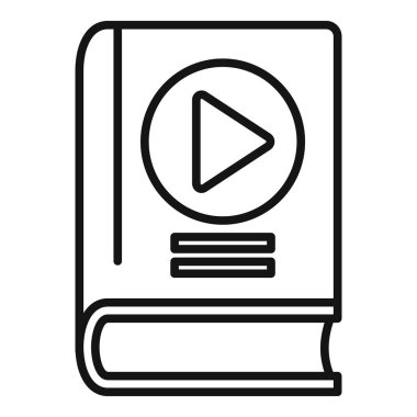 Ses kitaplarını sembolize eden, çalma düğmeli bir kitabın basit çizim çizimi