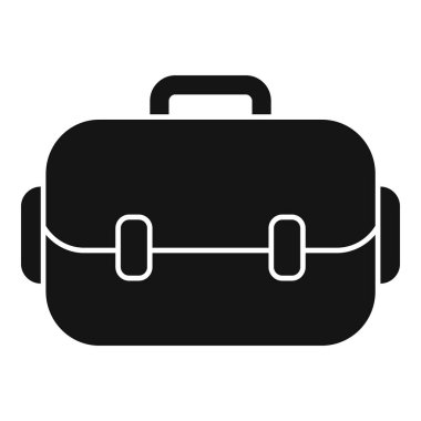 Klasik siyah bir evrak çantasının basit vektör simgesi