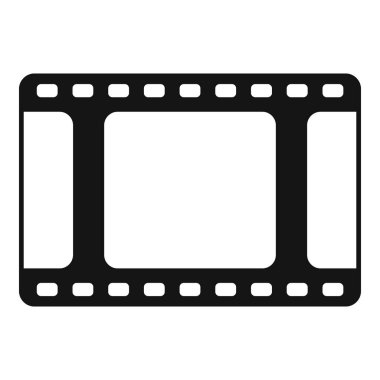 Sinema ve sinema endüstrisi için klasik siyah beyaz film şerit ikonu. Retro sinema tasarımı ve kusursuz görsel sanatlar öğeleri illüstrasyonuyla.