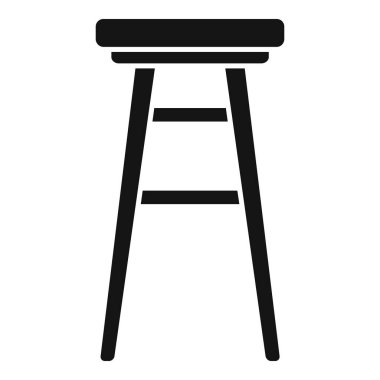 Beyaz arkaplanda basit bir sandalye veya bar tabure siluetinin vektör grafiği