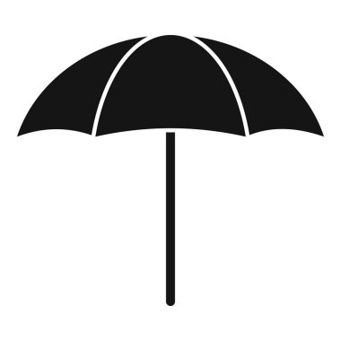 Beyaz arkaplanda basit bir şemsiye siluetinin grafiksel çizimi