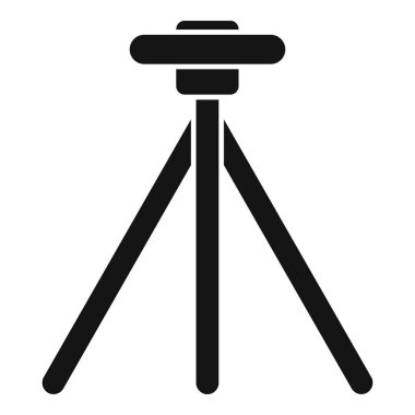 Beyaz arkaplanda izole edilmiş basit bir siyah tripod simgesinin vektör çizimi