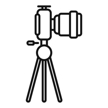 Bir DSR kameranın vektör çizgisi sanatı bir üçayak üzerine monte edilmiş, fotoğraf konseptleri için ideal