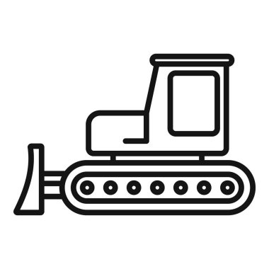 İnşaat ikonları için uygun bir buldozer çizgisi sanatı