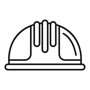 Çeşitli tasarımlar için uygun bir inşaat kaskının basit çizgi sanat vektörü