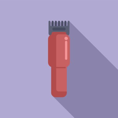 Düz dizayn tarzında, gölgesi olan modern bir saç kırpma makinesinin vektör çizimi