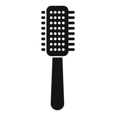 Beyaz arka planda izole edilmiş klasik bir saç fırçasının siyah siluetinin vektör çizimi