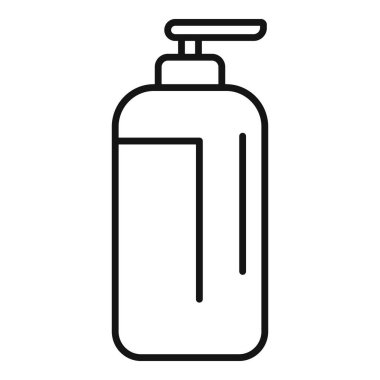 Kişisel hijyen ve tuvalette el yıkama için minimalist sabun dağıtıcı çizgisi çizimi.