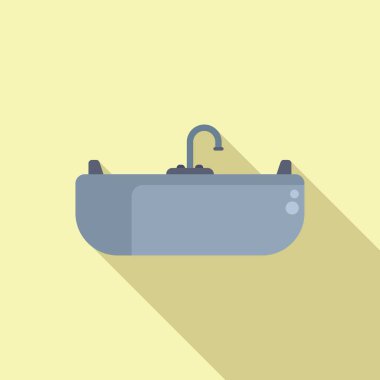 Modern ve minimalist banyo lavabosu, sönük renklerle gösterişli temizlik ve hijyen, çağdaş ev dekorasyonu ve iç dekorasyon için mükemmel.