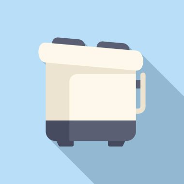 Çağdaş bir tost makinesinin düz tasarım simgesi. Mutfak aletleri için mükemmel.