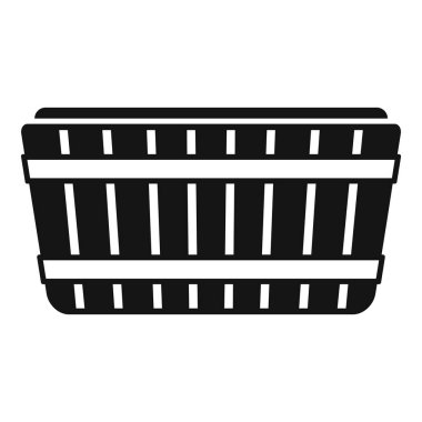 Siyah bir alışveriş sepeti siluetinin vektör çizimi, ağ ve baskı için uygundur